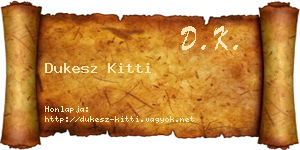 Dukesz Kitti névjegykártya